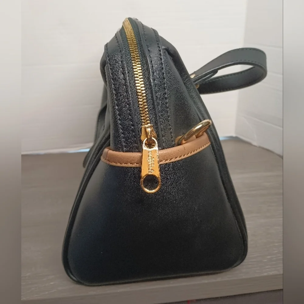 Spartina 449 daufuskie island Black Hollecker Satchel Purse Nubuck Leather
